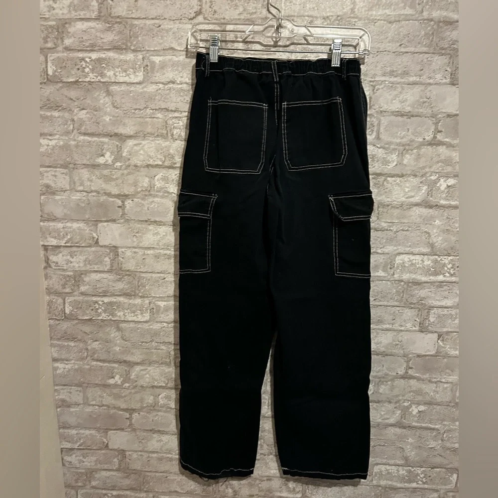 Black Denim Cargo Jeans - Picture 3 of 12